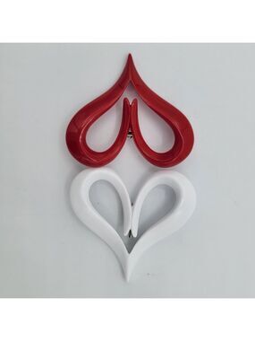 Oversize Heart Brooches Pair #2799